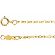 14K Yellow 1.25 mm Rope 20' Chain