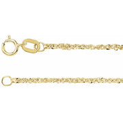 14K Yellow 1.2 mm Diamond-Cut Singapore 7' Chain