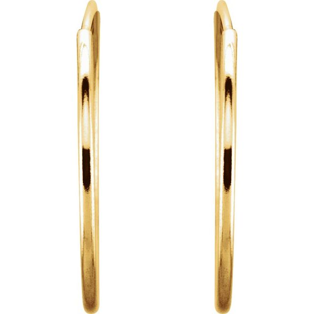 14K Yellow Endless Tube 20 mm Hoop Earring