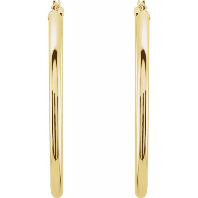 14K Yellow Tube 48 mm Hoop Earrings
