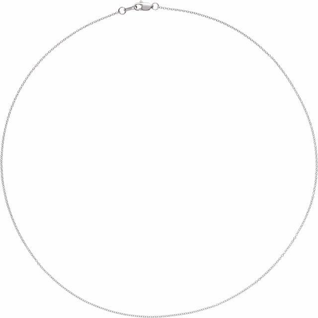 18K White 1.5 mm Cable 18' Chain