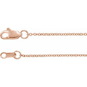18K Rose 1 mm Cable 20' Chain
