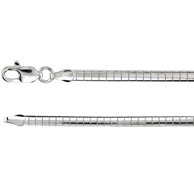 Sterling Silver 3 mm Omega 16' Chain
