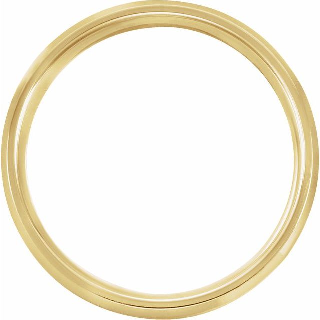 14K Yellow 5 mm Beveled-Edge Band with Satin Finish Size 13.5