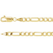 14K Yellow 4 mm Figaro 7' Chain