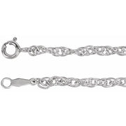 Sterling Silver 2.5 mm Rope 18' Chain