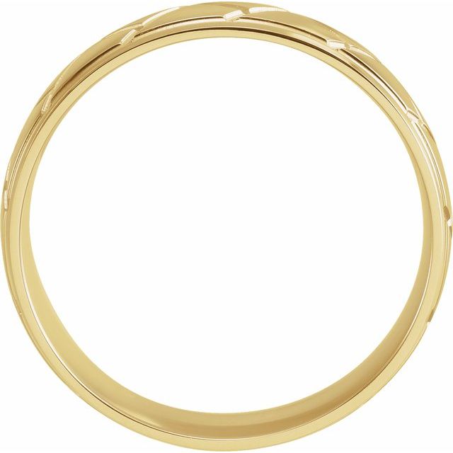 14K Yellow 6 mm Tread Pattern Band Size 8