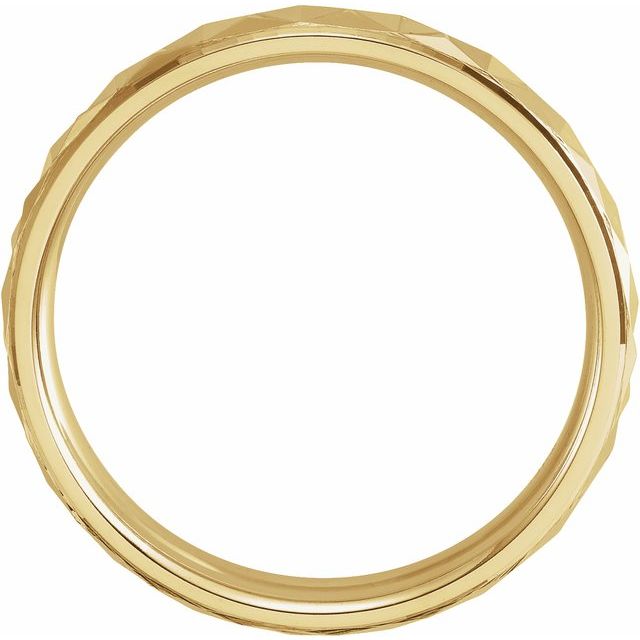 14K Yellow 4 mm Geometric Band with Polished Finish Size 9