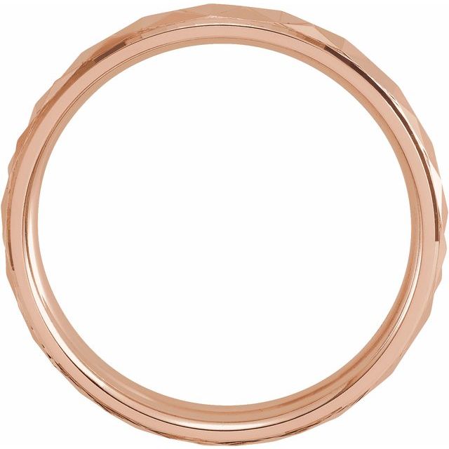 14K Rose 4 mm Geometric Band with Polished Finish Size 7