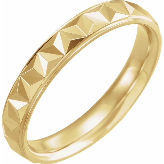 14K Yellow 4 mm Geometric Band with Polished Finish Size 9