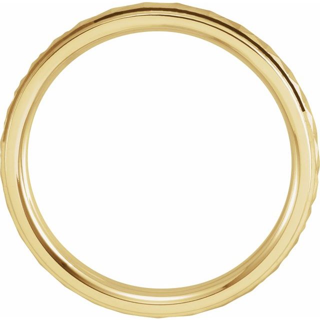 14K Yellow 3 mm Geometric Band with Matte/Polished Finish Size 7