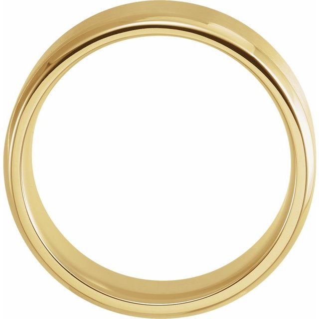 14K Yellow 8 mm Beveled-Edge Band with Satin Finish Size 10