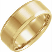14K Yellow 8 mm Beveled-Edge Band with Satin Finish Size 10