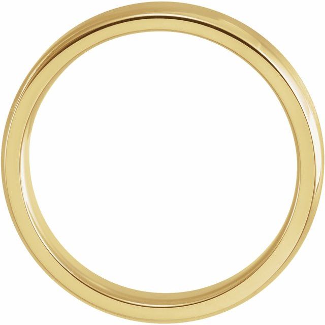 14K Yellow 4 mm Beveled-Edge Band with Satin Finish Size 8.5