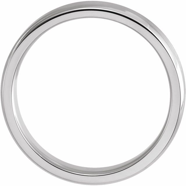 14K White 4 mm Beveled-Edge Band with Satin Finish Size 9