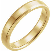 14K Yellow 4 mm Beveled-Edge Band with Satin Finish Size 8.5