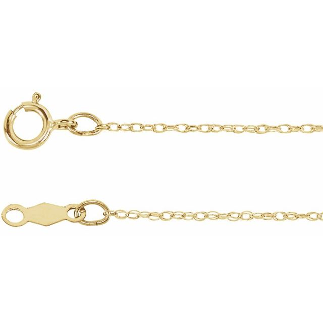 14K Yellow .75 mm Rope 20' Chain