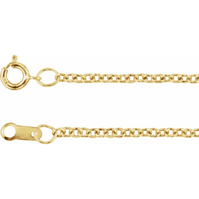 14K Yellow 1.5 mm Cable 24' Chain