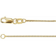 14K Yellow .75 mm Box 7' Chain