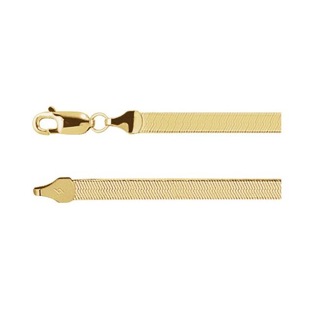 14K Yellow 3.8 mm Flexible Herringbone 16' Chain