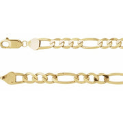 14K Yellow 6.5 mm Figaro 8' Chain