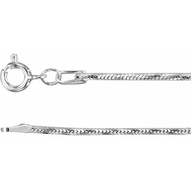 Sterling Silver 1.25 mm Diamond-Cut Snake 16' Chain