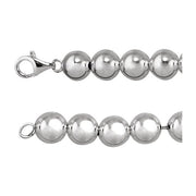 Sterling Silver 10 mm Hollow Bead 8' Chain