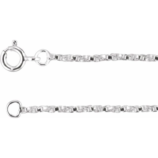 Sterling Silver 1.45 mm Twisted Box 18' Chain