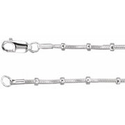Sterling Silver 1 Mm Beaded Snake 20' Chain
