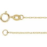 14K Yellow 1 mm Rope 18' Chain
