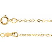 14K Yellow 1.3 mm Flat Cable 20' Chain