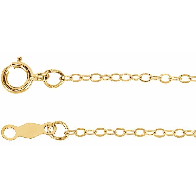 14K Yellow 1.3 mm Flat Cable 20' Chain