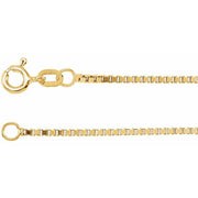 14K Yellow 1.3 mm Diamond-Cut Box 7' Chain