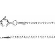 Sterling Silver 1 Mm Hollow Bead 18' Chain