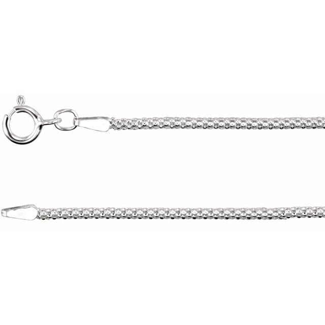 Sterling Silver 1.75 mm Popcorn 18' Chain