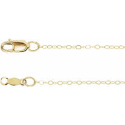 14K Yellow 1 mm Flat Cable 18' Chain
