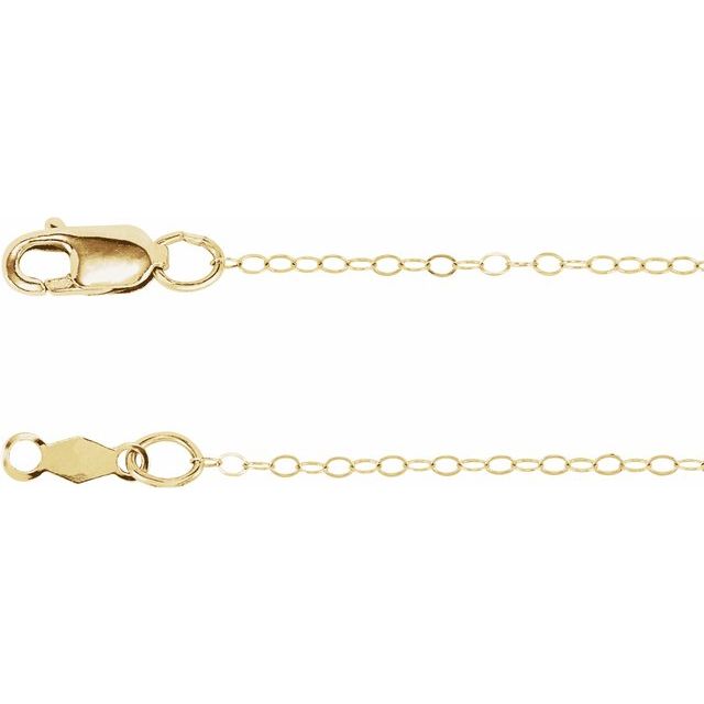 14K Yellow 1 mm Flat Cable 18' Chain