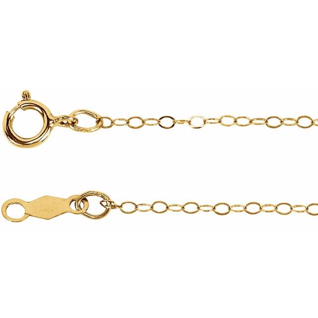 14K Yellow 1 mm Flat Cable 20' Chain