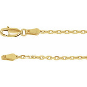14K Yellow 2 mm Diamond-Cut Cable 20' Chain