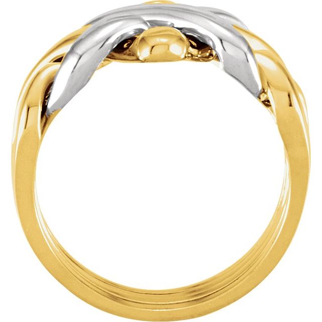 14k Yellow/white 12.5 Mm 4-piece Puzzle Band