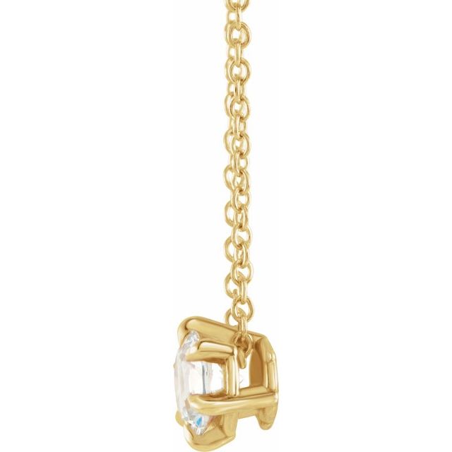 14K Yellow 1/4 CT Lab-Grown Diamond Solitaire 16-18' Necklace