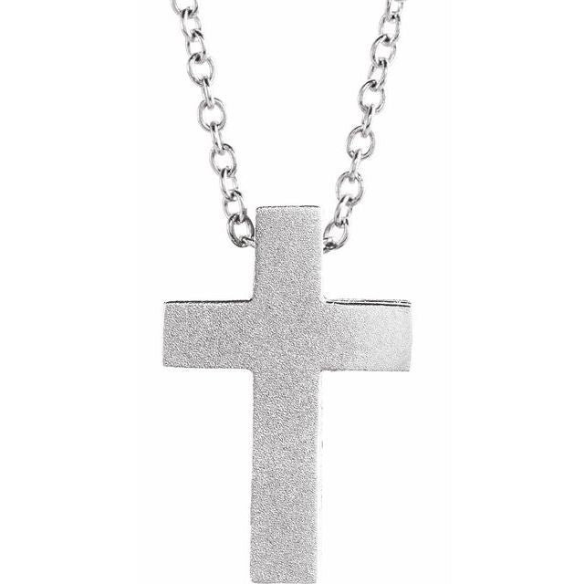 Sterling Silver Scroll Cross 16-18' Necklace