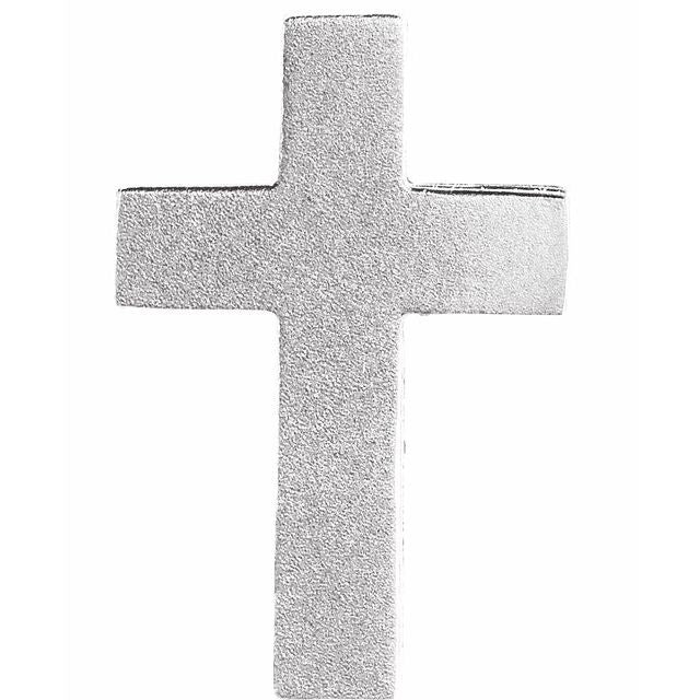 14K White Scroll Cross Pendant