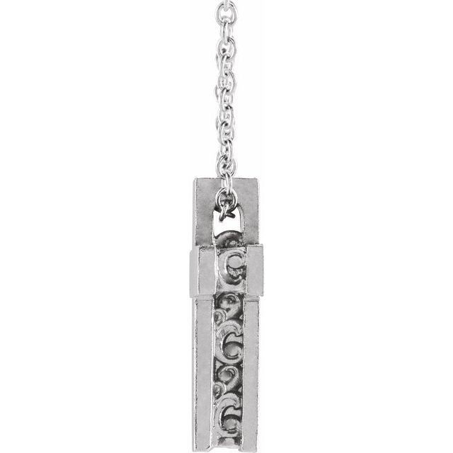 Sterling Silver Scroll Cross 16-18' Necklace