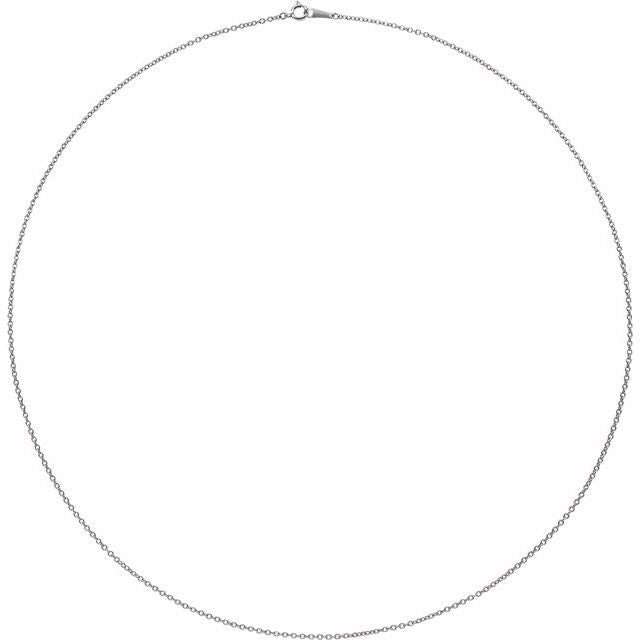 18K White 1.5 mm Cable 16' Chain