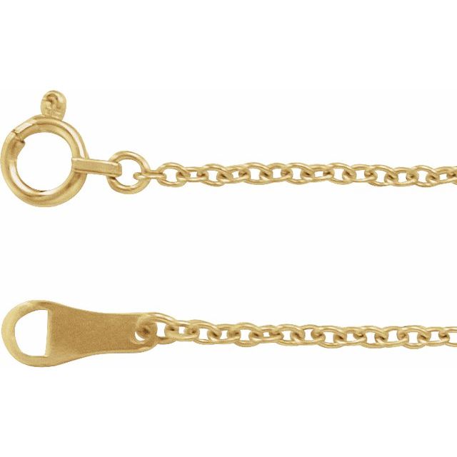 18K Yellow 1.5 mm Cable 18' Chain