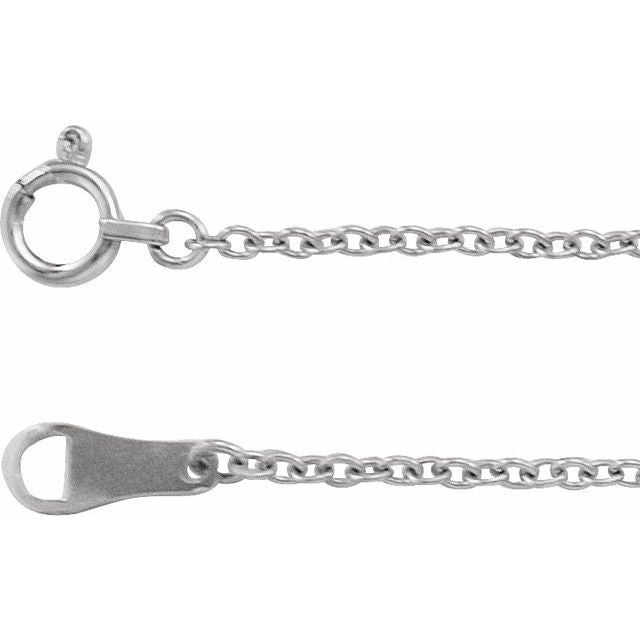 18K White 1.5 mm Cable 16' Chain