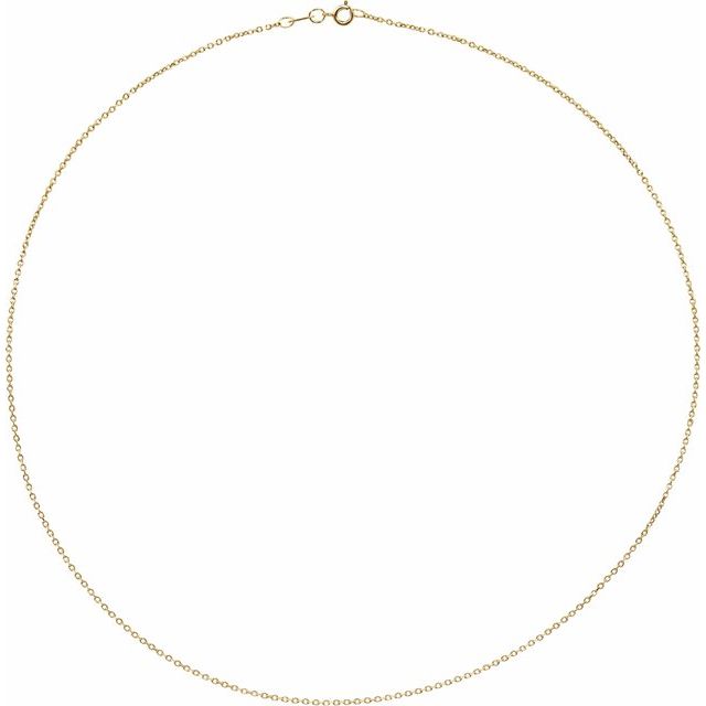 18K Yellow 1 mm Diamond-Cut Cable 20' Chain