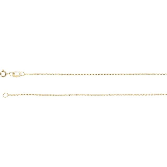 18K Yellow 1 mm Diamond-Cut Cable 16' Chain