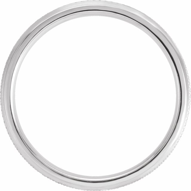 Sterling Silver 5 mm  Knurled Beveled-Edge Band Size 9.5